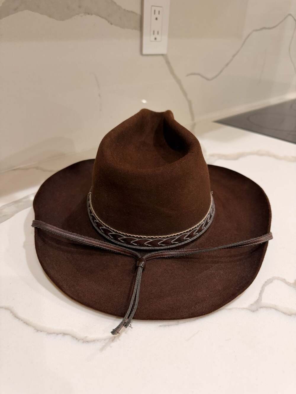 Vintage Stetson The Billy Kidd Brown Felt Western Cowboy Hat Size 7